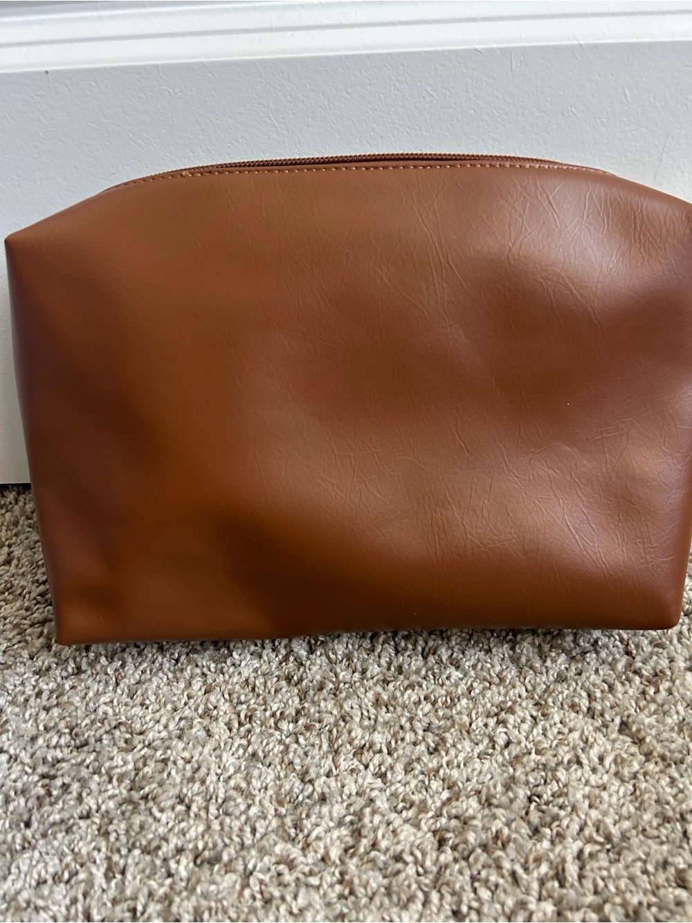 Melie Bianco Cognac Brown Women’s Toiletry Pouch